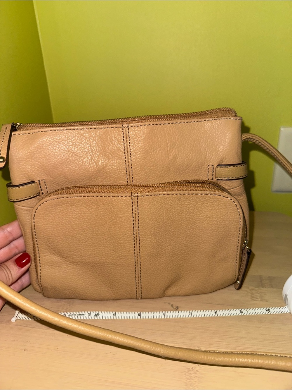 Leather Crossbody Bag in Tan Leather